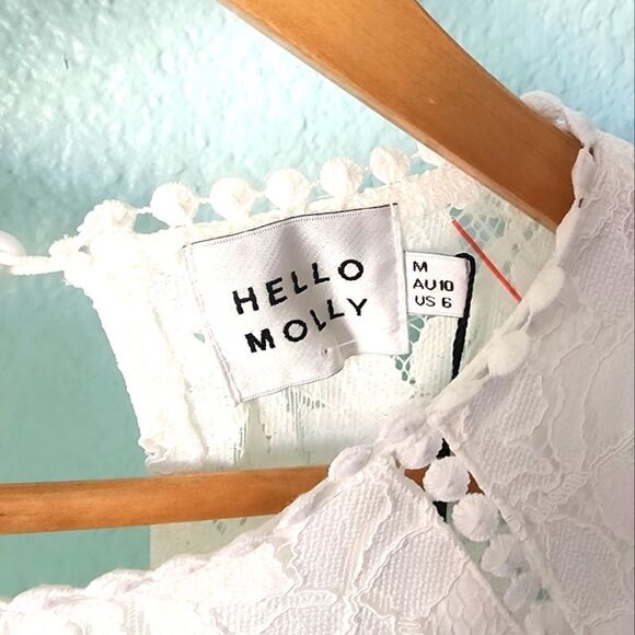 HELLO MOLLY LACE mini white dress new with tags - Picture 6 of 16